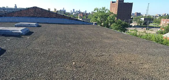 Modern flat roof design on a commercial building