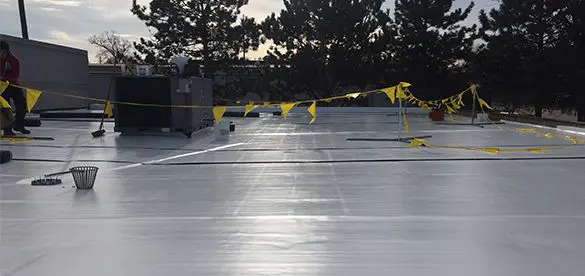 Commercial building with new roof coating in Billings, MT